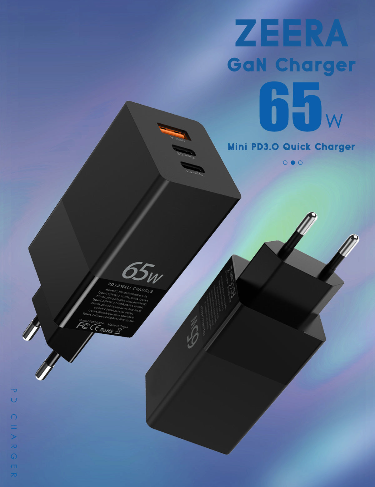 Unleash Power in a Pint-Sized Package: Zeera's Super Charge 65W USB-C PD GaN Wall Charger! β‘ππ