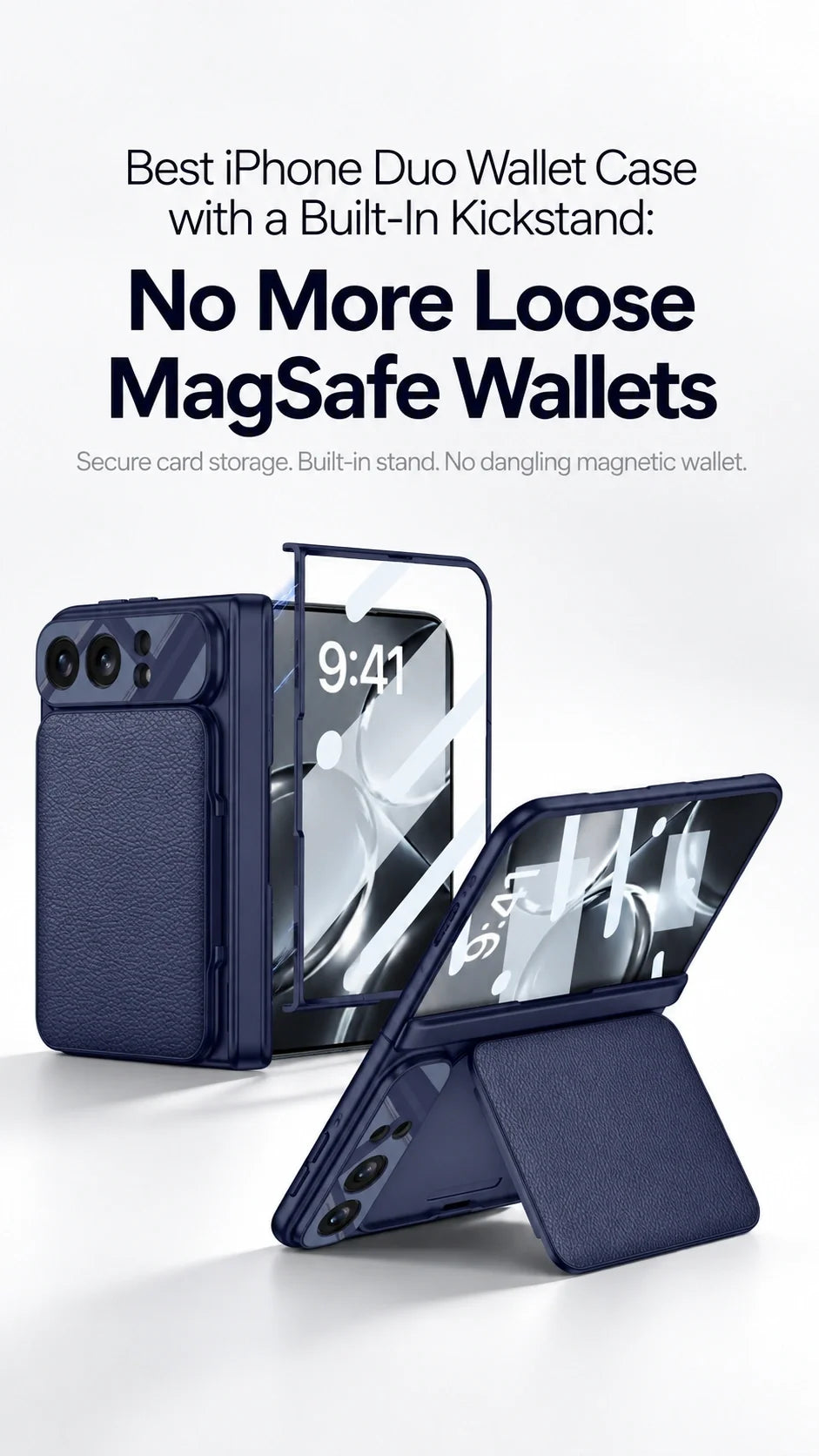 Best iPhone Duo Wallet Case with a Built-In Kickstand: No More Loose MagSafe Wallets