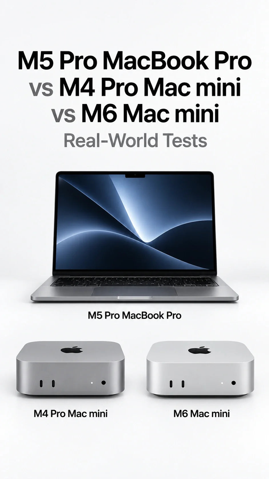 M5 Pro MacBook Pro vs M4 Pro Mac mini vs M6 Mac mini: Real-World Tests