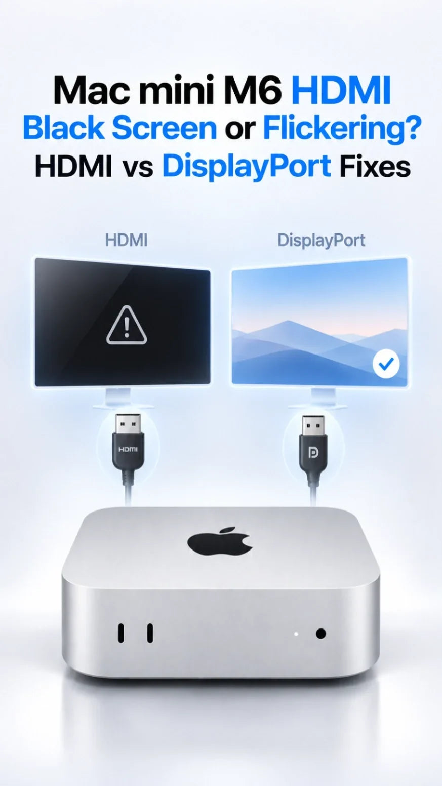 Mac mini M6 HDMI Black Screen or Flickering? HDMI vs DisplayPort Fixes