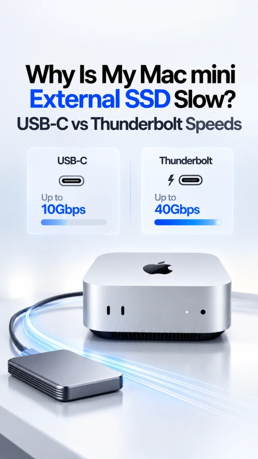Why Is My Mac mini External SSD Slow? USB-C vs Thunderbolt Speeds Explained
