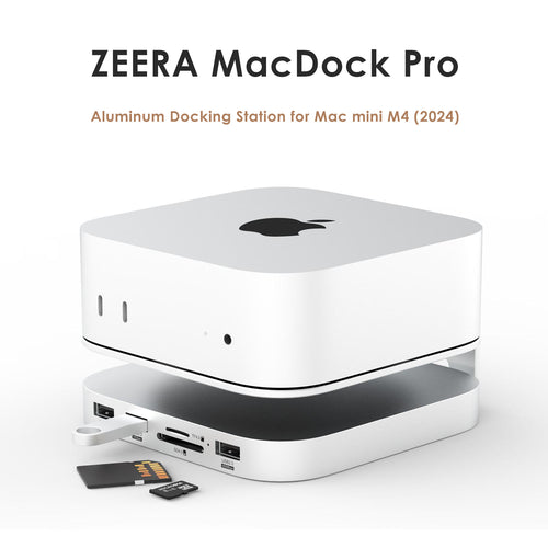 La migliore docking station in lega di alluminio per Mac Mini M4 Pro 2024: Zeera MacDock Pro