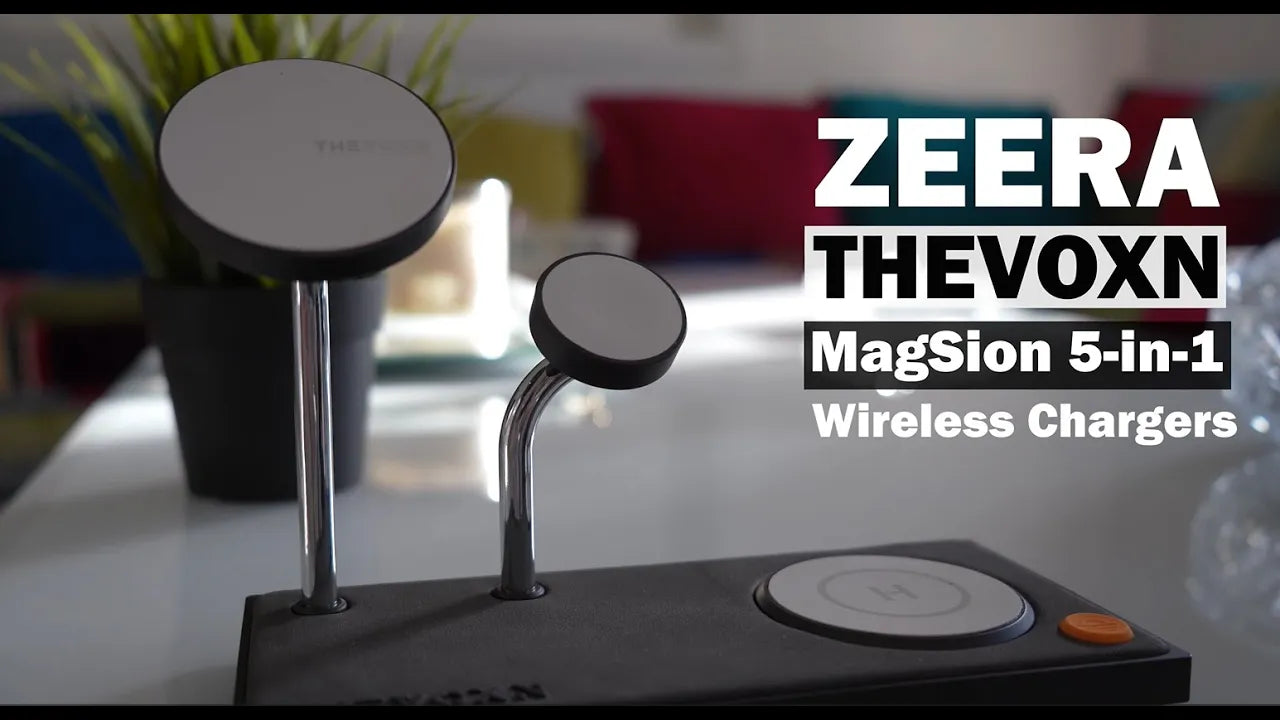 سلسلة الفخامة عنوان مع جهاز خمسة بواحد | ZEERA x THEVOXN 5-in-1 Dual MagSafe Charger.