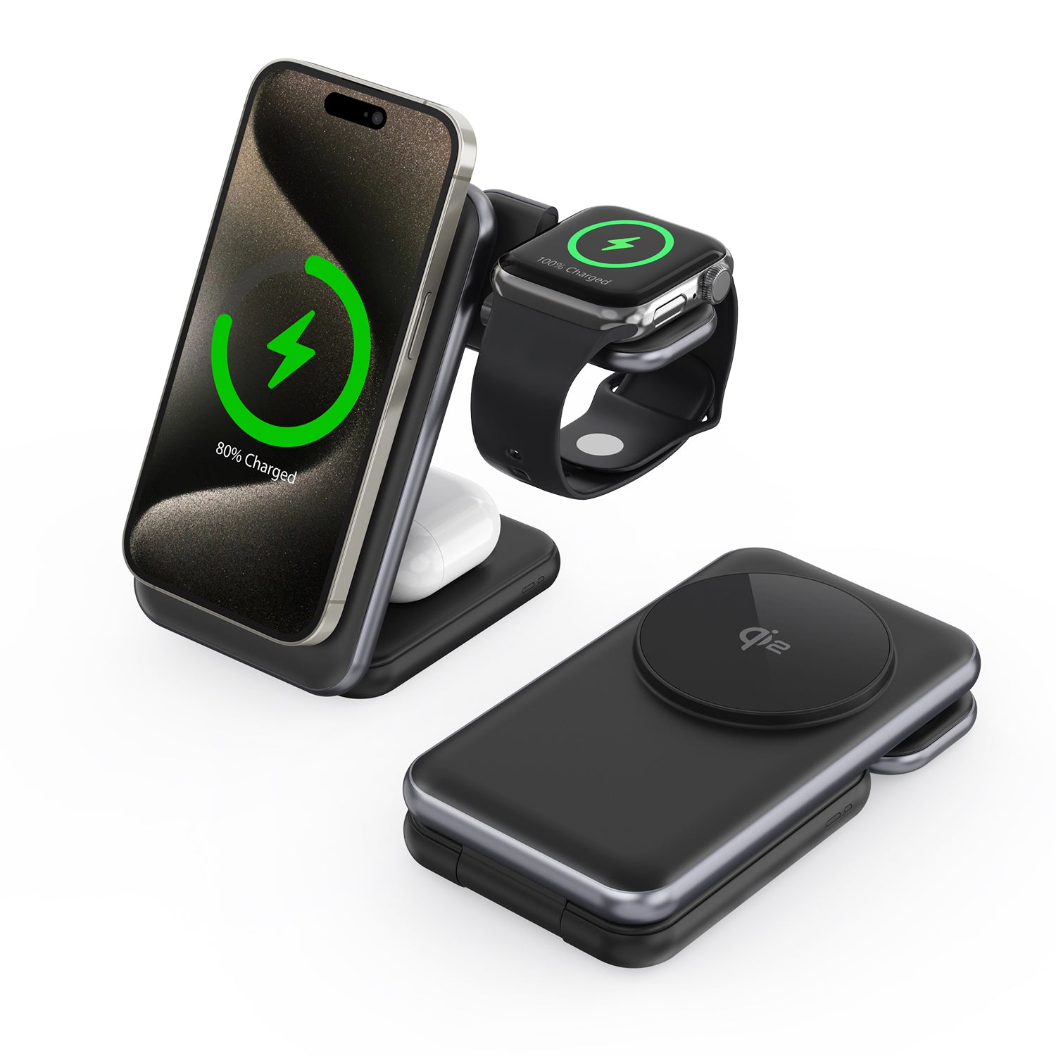 ZEERA MagTri Gen2 Qi2.2 Foldable MagSafe Charger: 25W Wireless Fast Charging, Active Cooling & Compact Travel Design