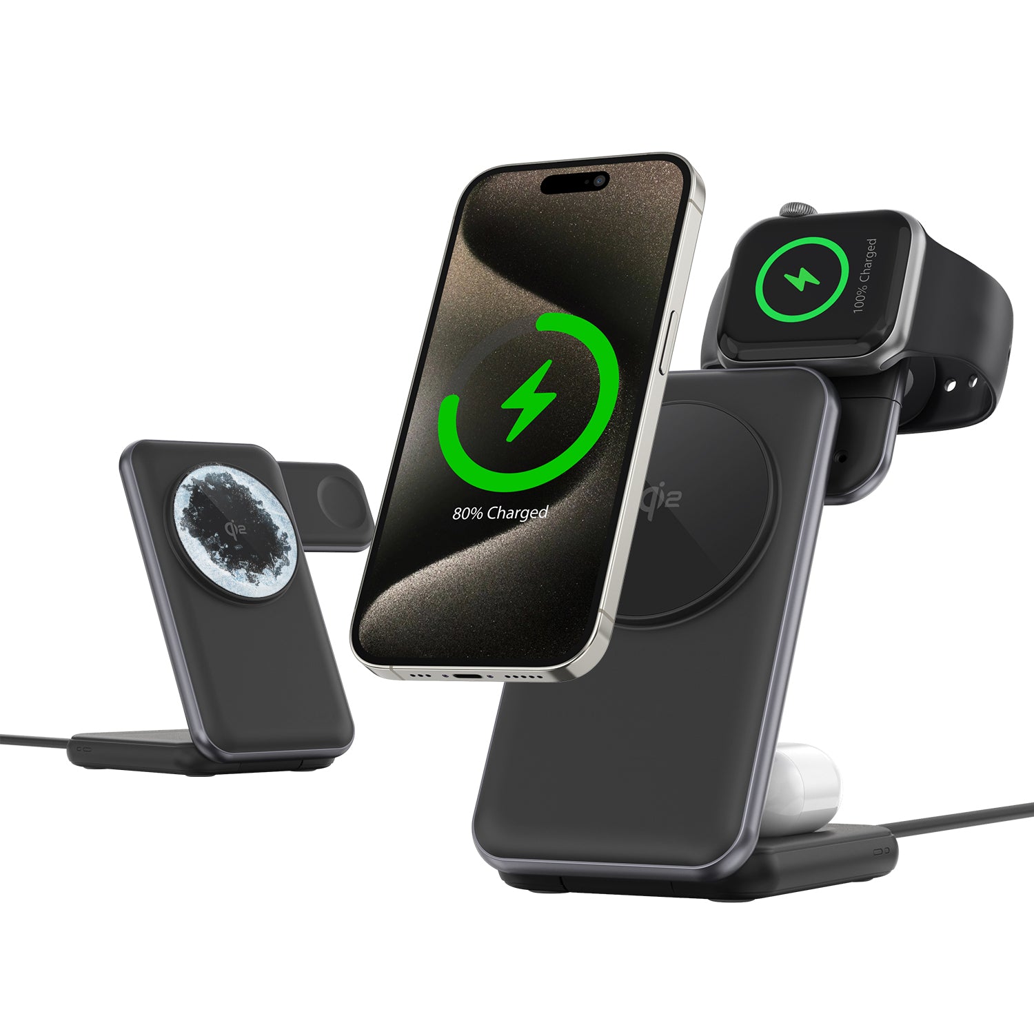 ZEERA MagTri Gen2 Qi2.2 Foldable MagSafe Charger: 25W Wireless Fast Charging, Active Cooling & Compact Travel Design