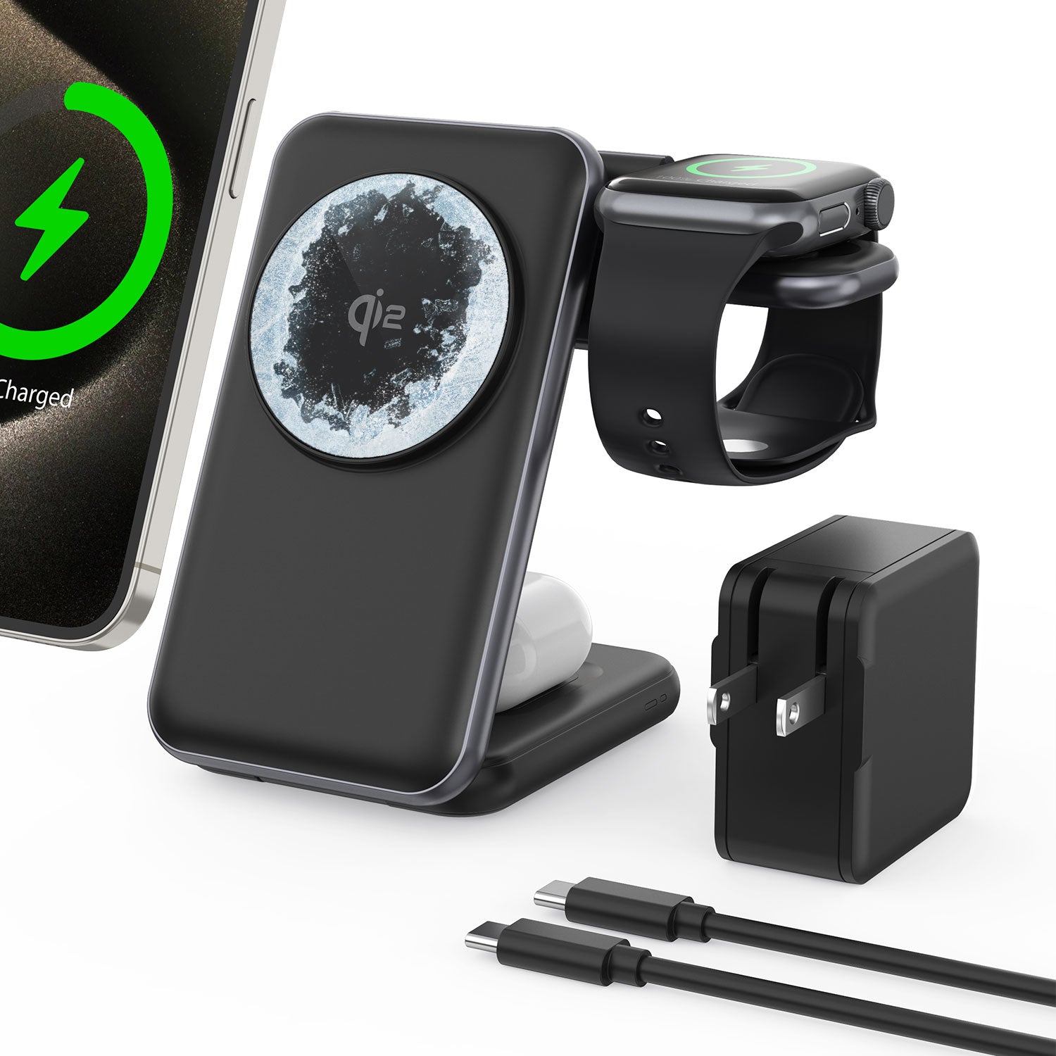 ZEERA MagTri Gen2 Qi2.2 Foldable MagSafe Charger: 25W Wireless Fast Charging, Active Cooling & Compact Travel Design