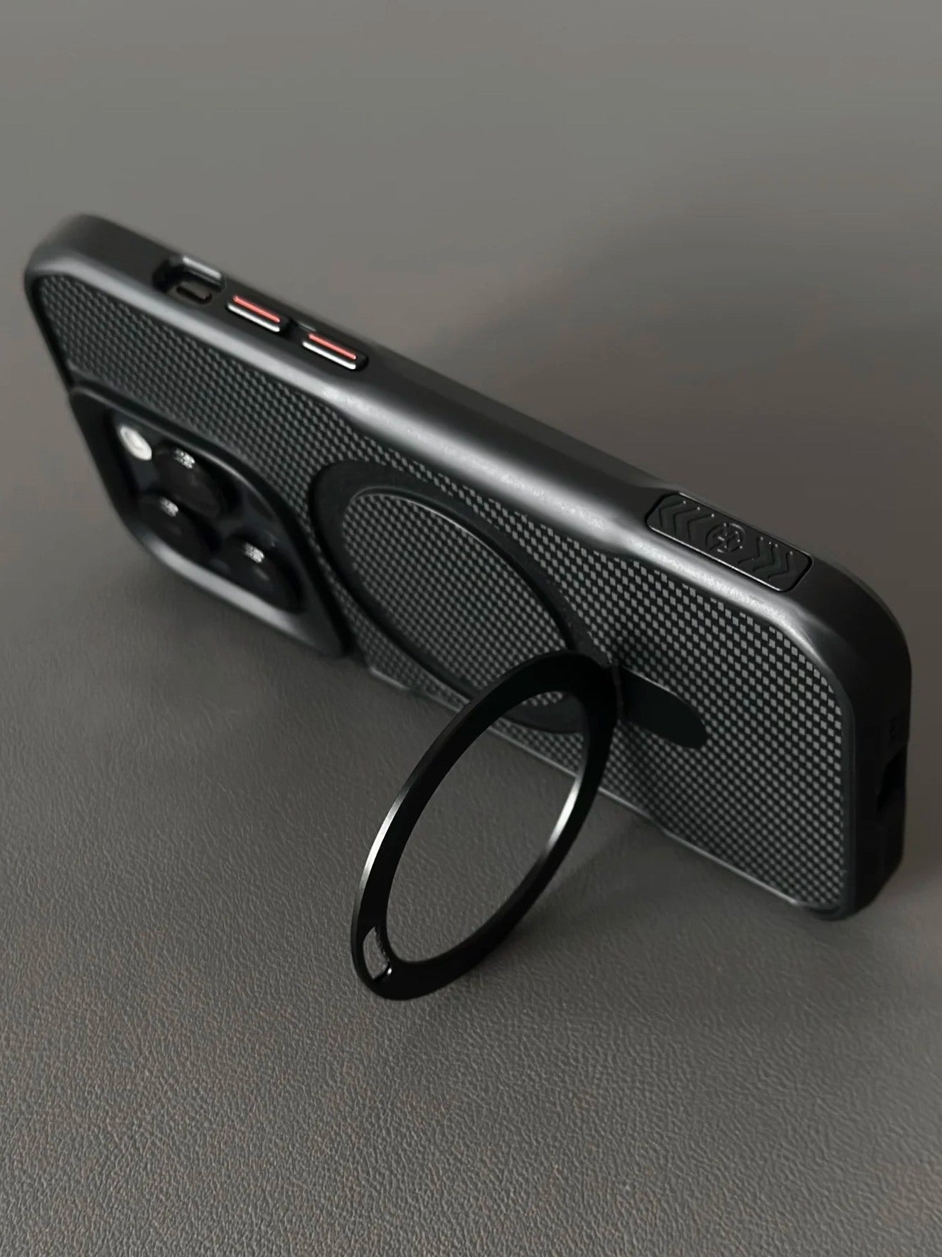 MagDefender Pro case with integrated kickstand for desk use