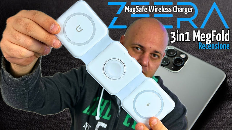 Scopri la praticità del Caricatore Wireless MagSafe pieghevole 3 in 1 di Zeera! ✈️📱