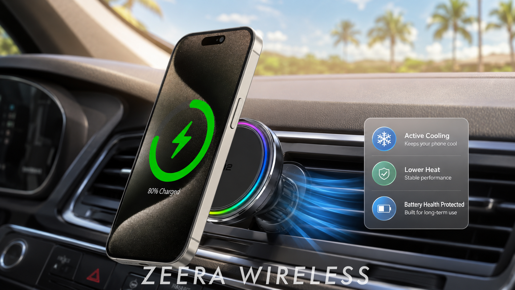 ZEERA SuVolt Gen5 Qi2.2 25W Car Charger – The Ultimate Active Cooling Magnetic Car Mount