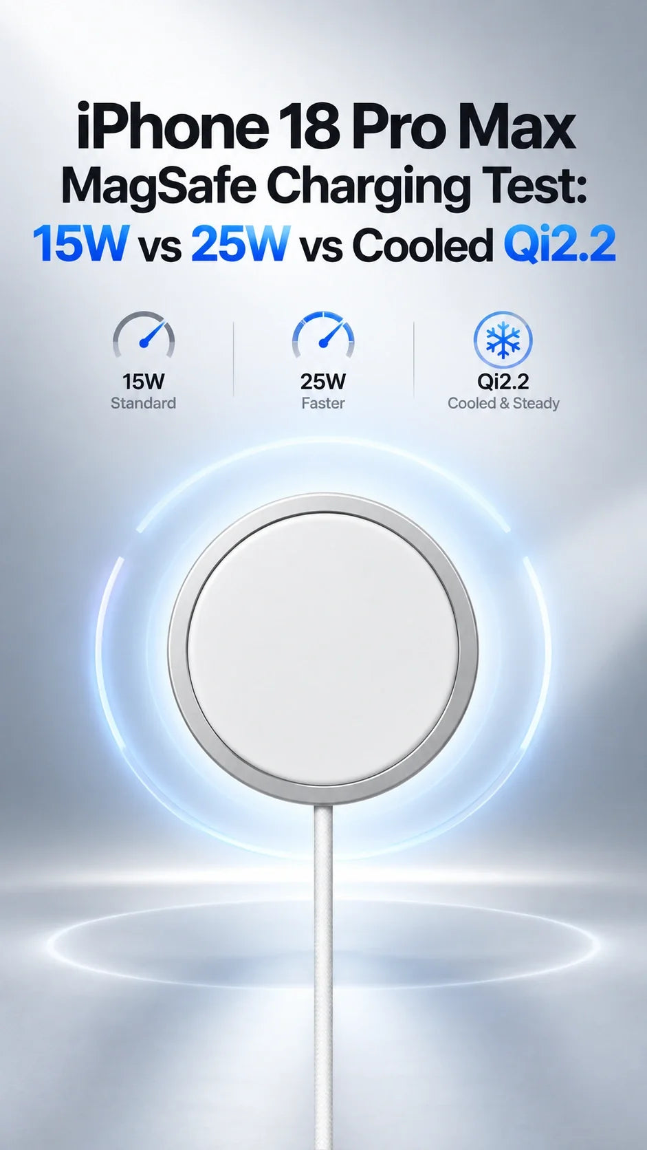 iPhone 18 Pro Max MagSafe Charging Test: 15W vs 25W vs Cooled Qi2.2