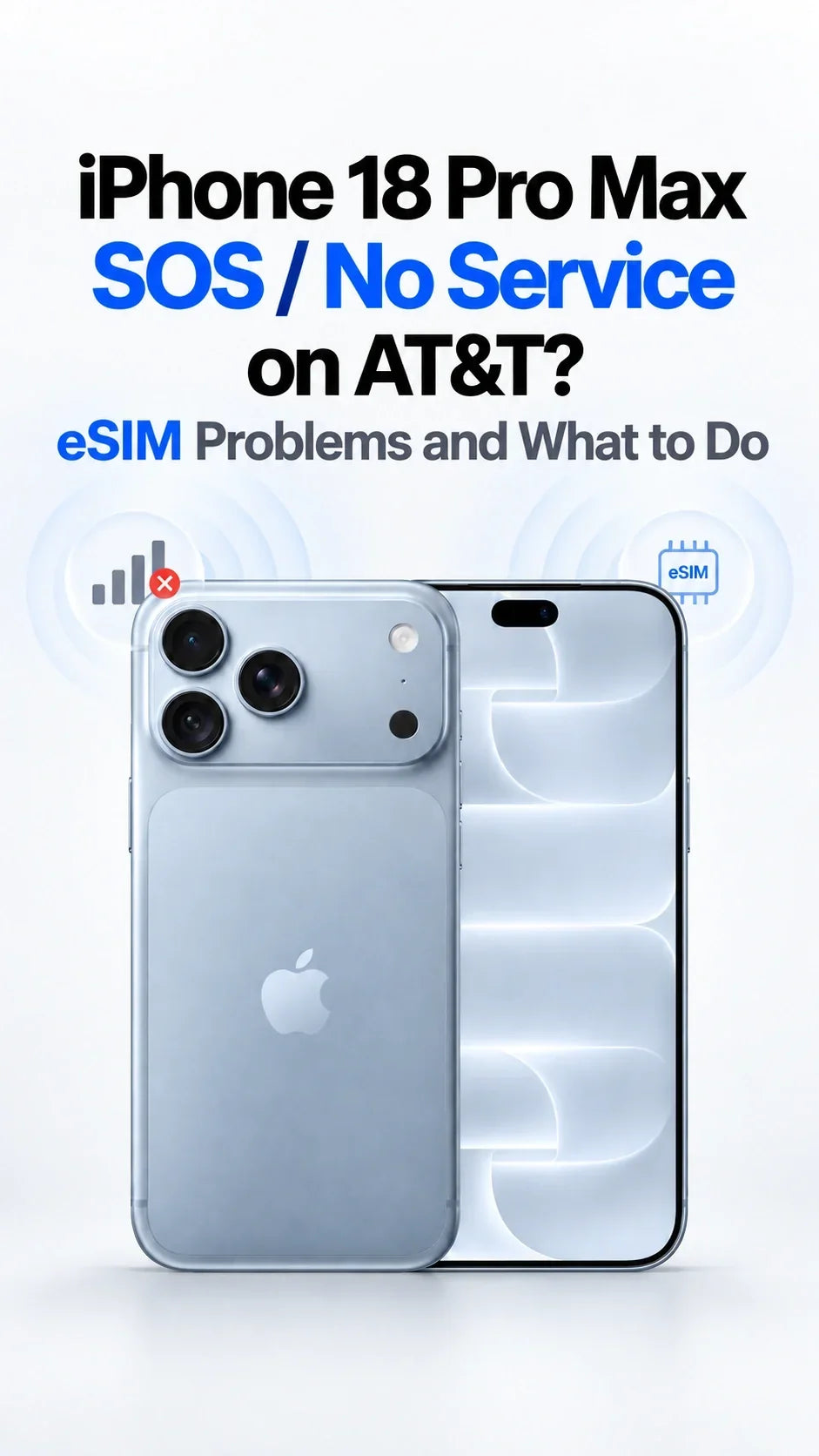 iPhone 18 Pro Max SOS / No Service on AT&T? eSIM Problems and What to Do