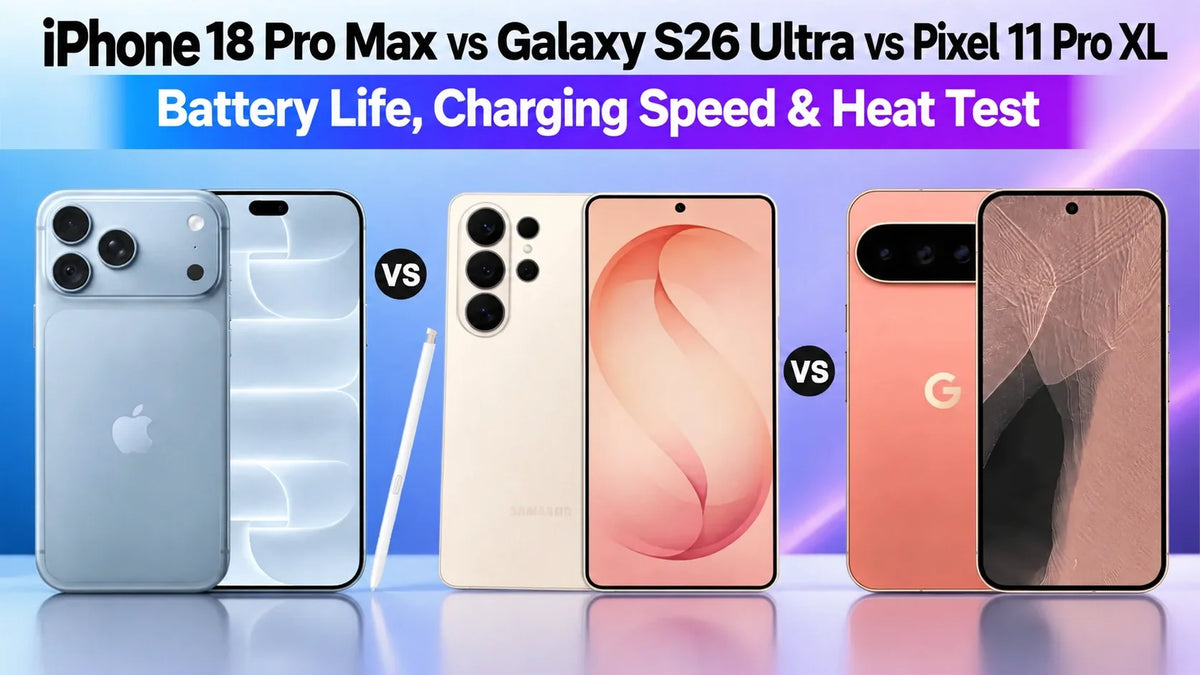iPhone 18 Pro Max vs Galaxy S26 Ultra vs Pixel 11 Pro XL: Battery Life, Charging Speed & Heat Test