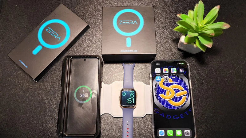 ZEERA Clear MagSafe Case & MegFold 3 in 1 Wireless Charger