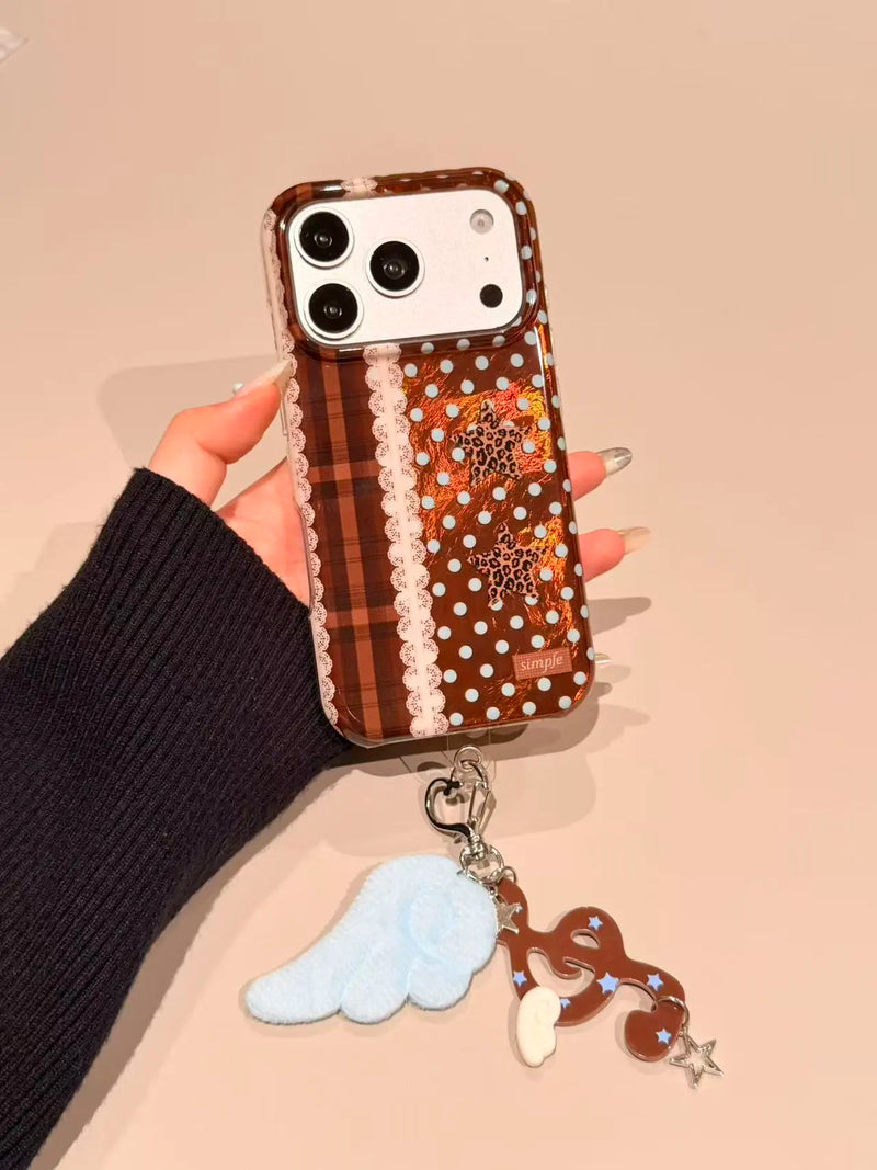 ZEERA Brown Polka Dot Charm case for iPhone 17 Pro and 18 Pro series