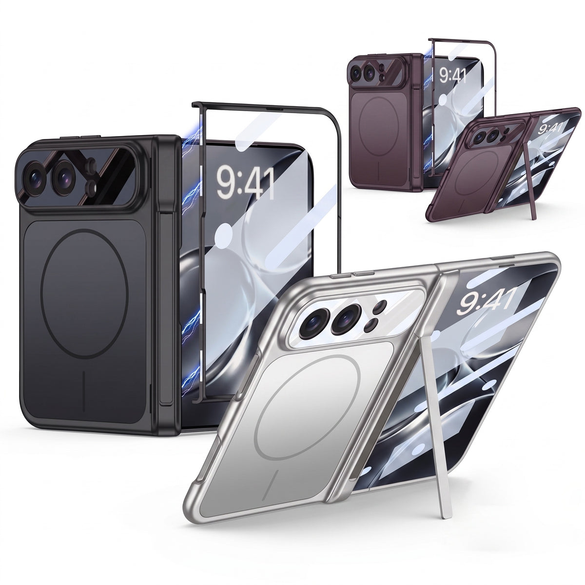 ZEERA FoldArmor Pro for iPhone Ultra: MagSafe Full-Cover Case with Integrated Screen Protector & Magnetic Hinge Kickstand