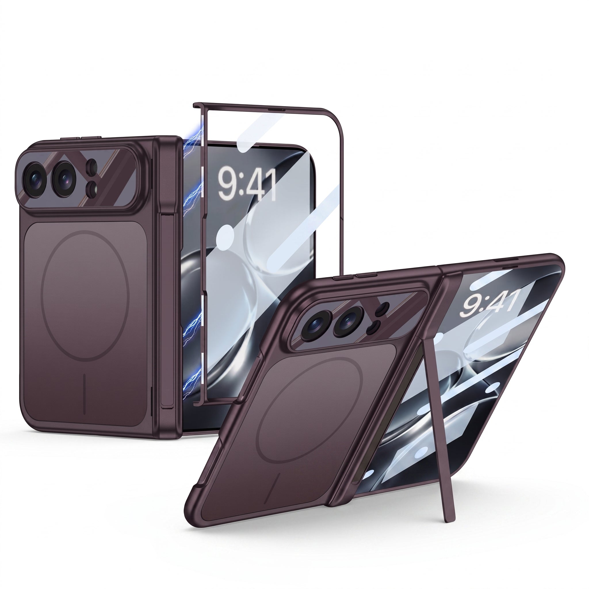 ZEERA FoldArmor Pro for iPhone Ultra: MagSafe Full-Cover Case with Integrated Screen Protector & Magnetic Hinge Kickstand