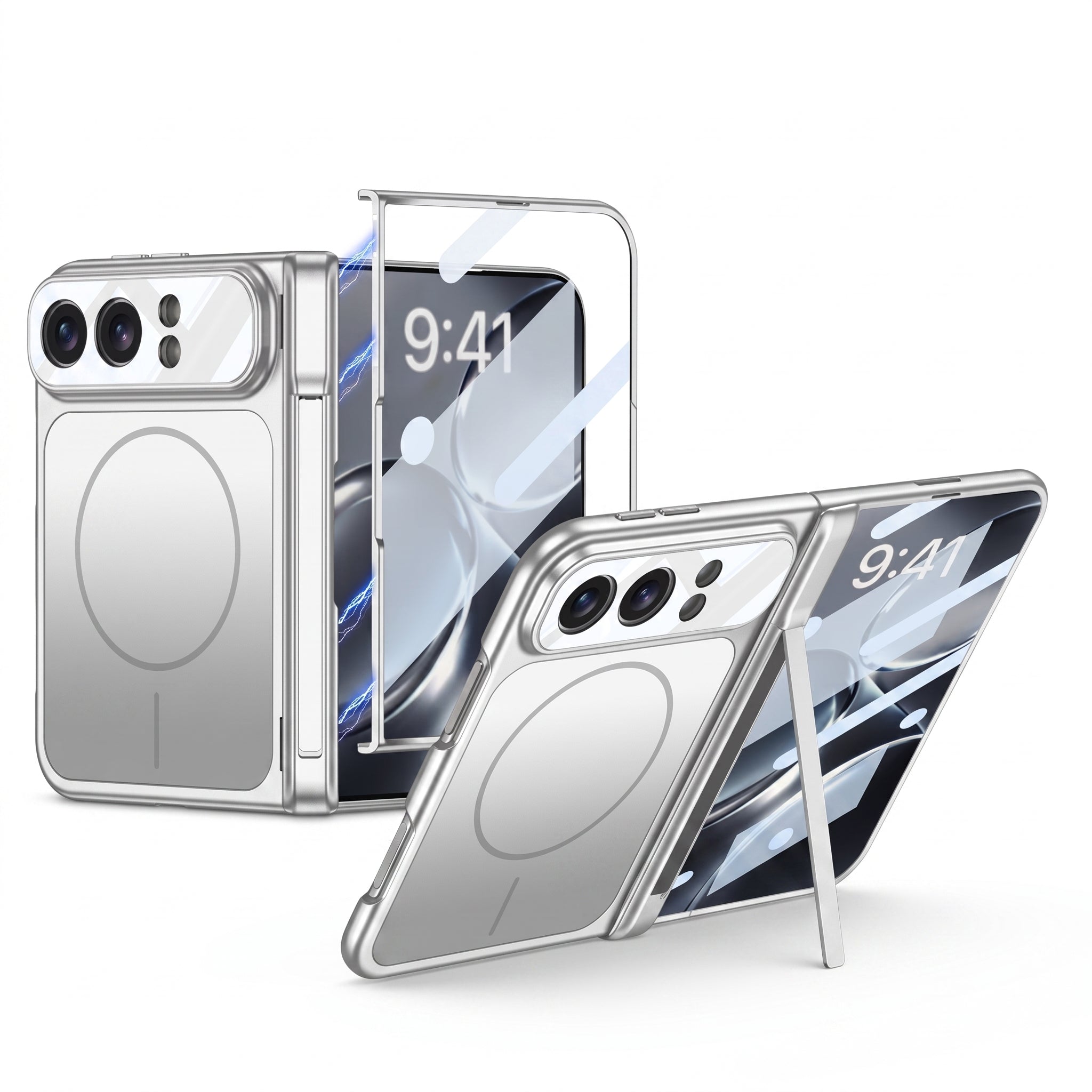 ZEERA FoldArmor Pro for iPhone Ultra: MagSafe Full-Cover Case with Integrated Screen Protector & Magnetic Hinge Kickstand