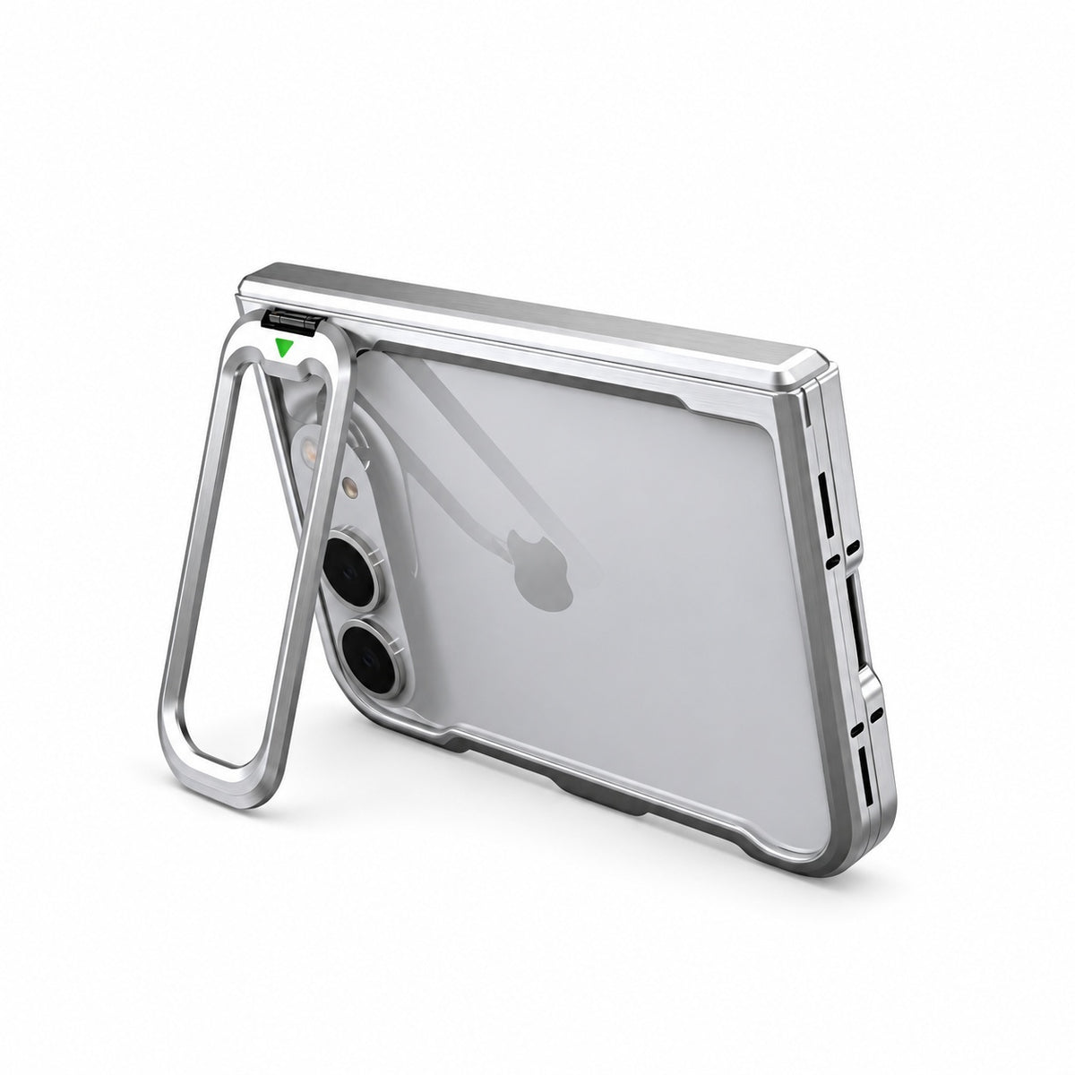 ZEERA FoldFrame Pro Case for iPhone Duo: Aluminum Bumper Case with Camera Kickstand & Magnetic Hinge Protection