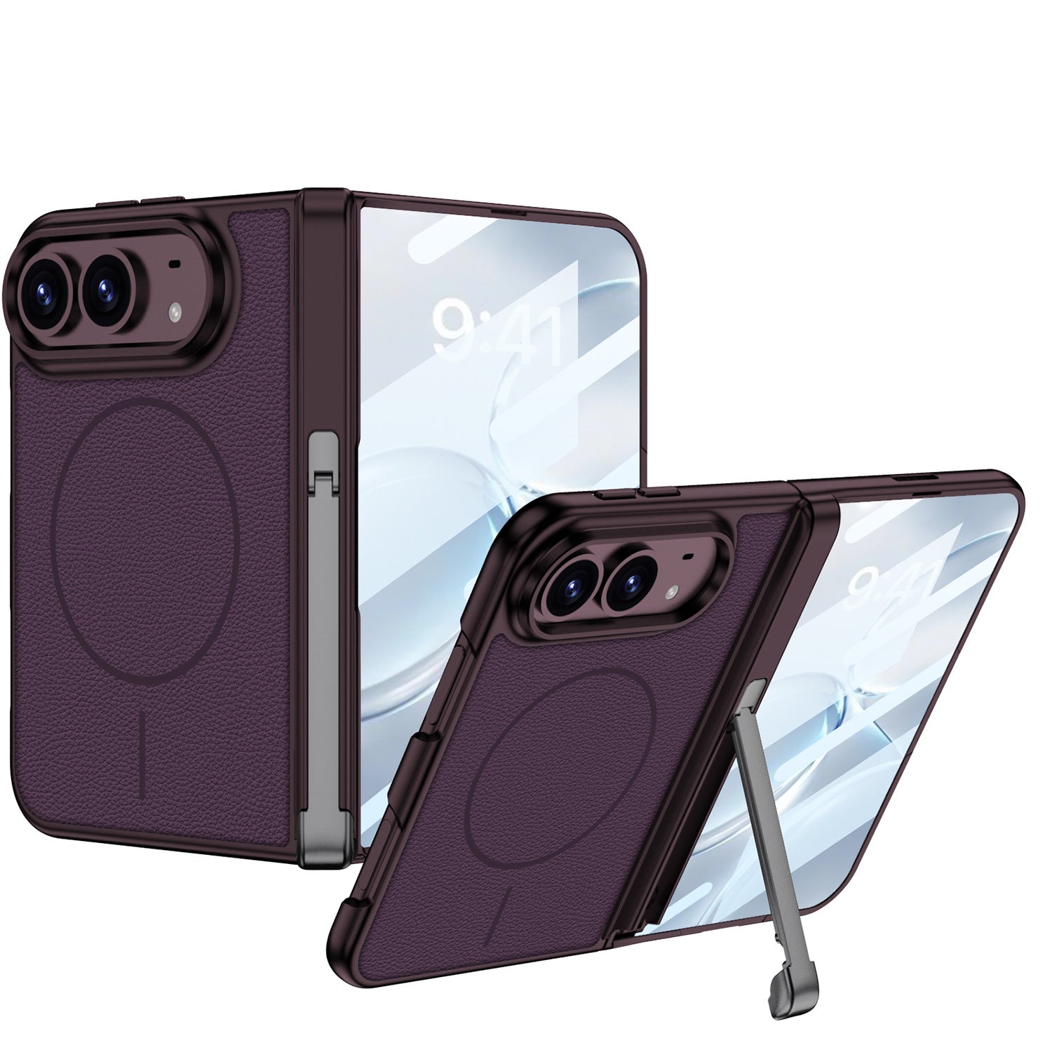 ZEERA FoldStand Pro Case for iPhone Duo: MagSafe Full-Cover Case with 2-Way Hinge Stand & Screen Protector