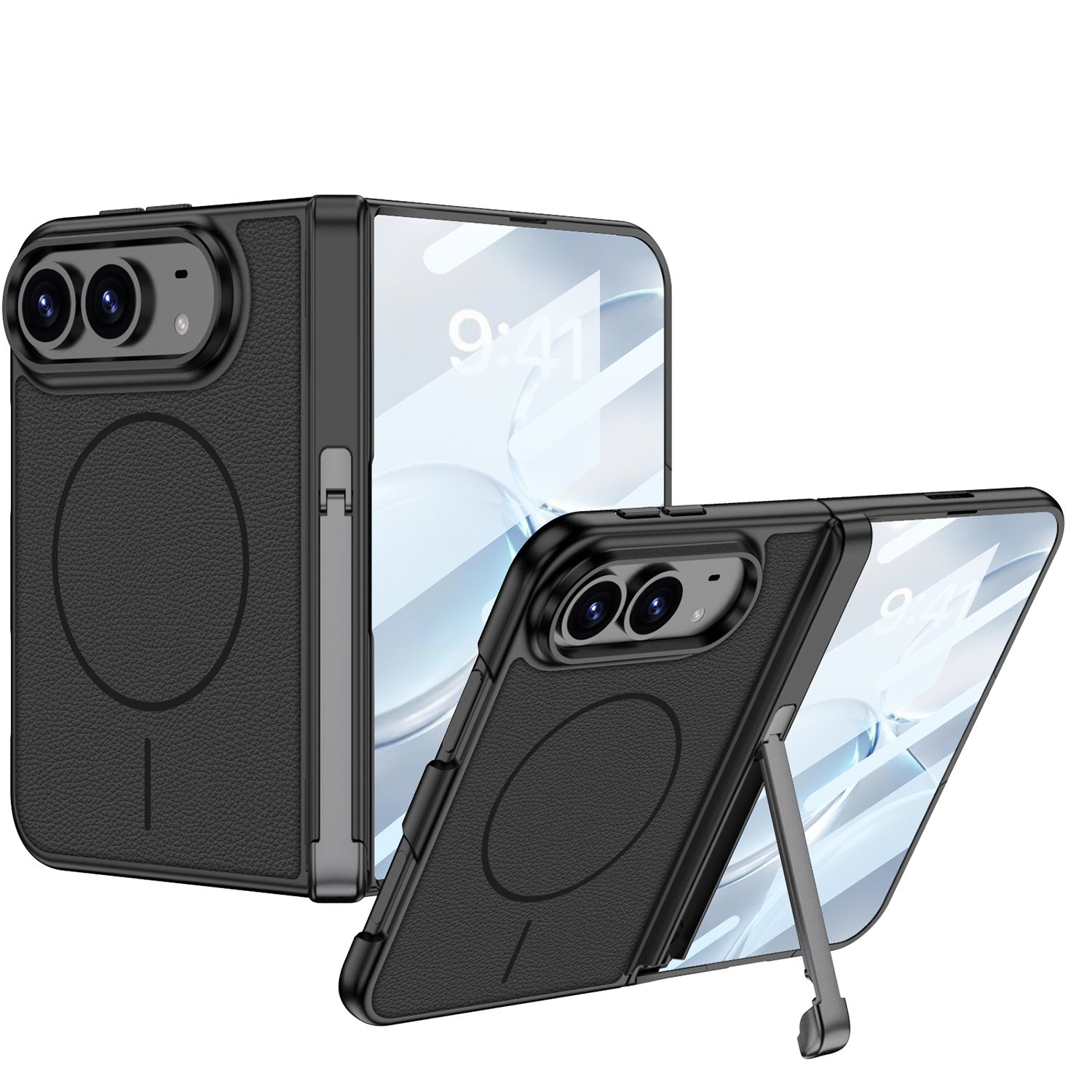 ZEERA FoldStand Pro Case for iPhone Duo: MagSafe Full-Cover Case with 2-Way Hinge Stand & Screen Protector