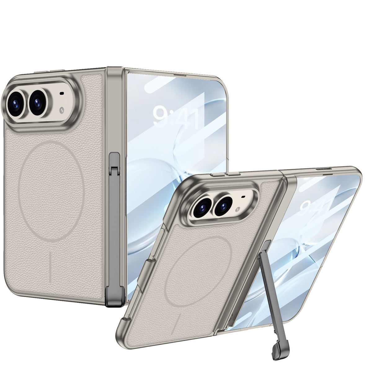 ZEERA FoldStand Pro Case for iPhone Duo: MagSafe Full-Cover Case with 2-Way Hinge Stand & Screen Protector