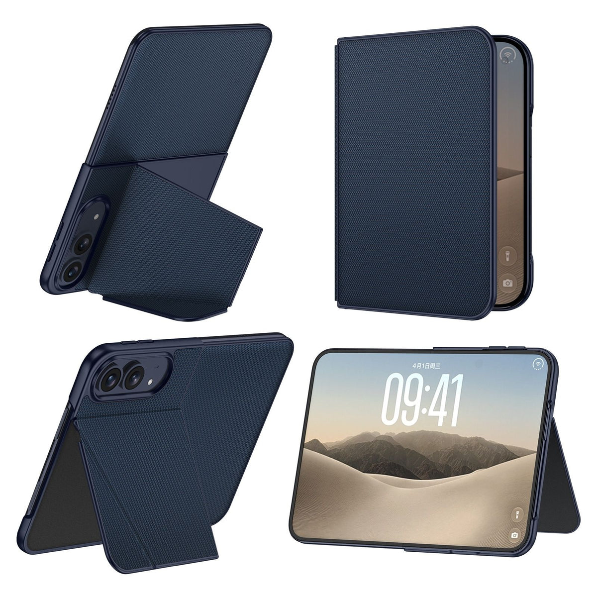 ZEERA FoldTex Pro Case for iPhone Duo: MagSafe Tech-Woven Folio Case with Portrait & Landscape Kickstand