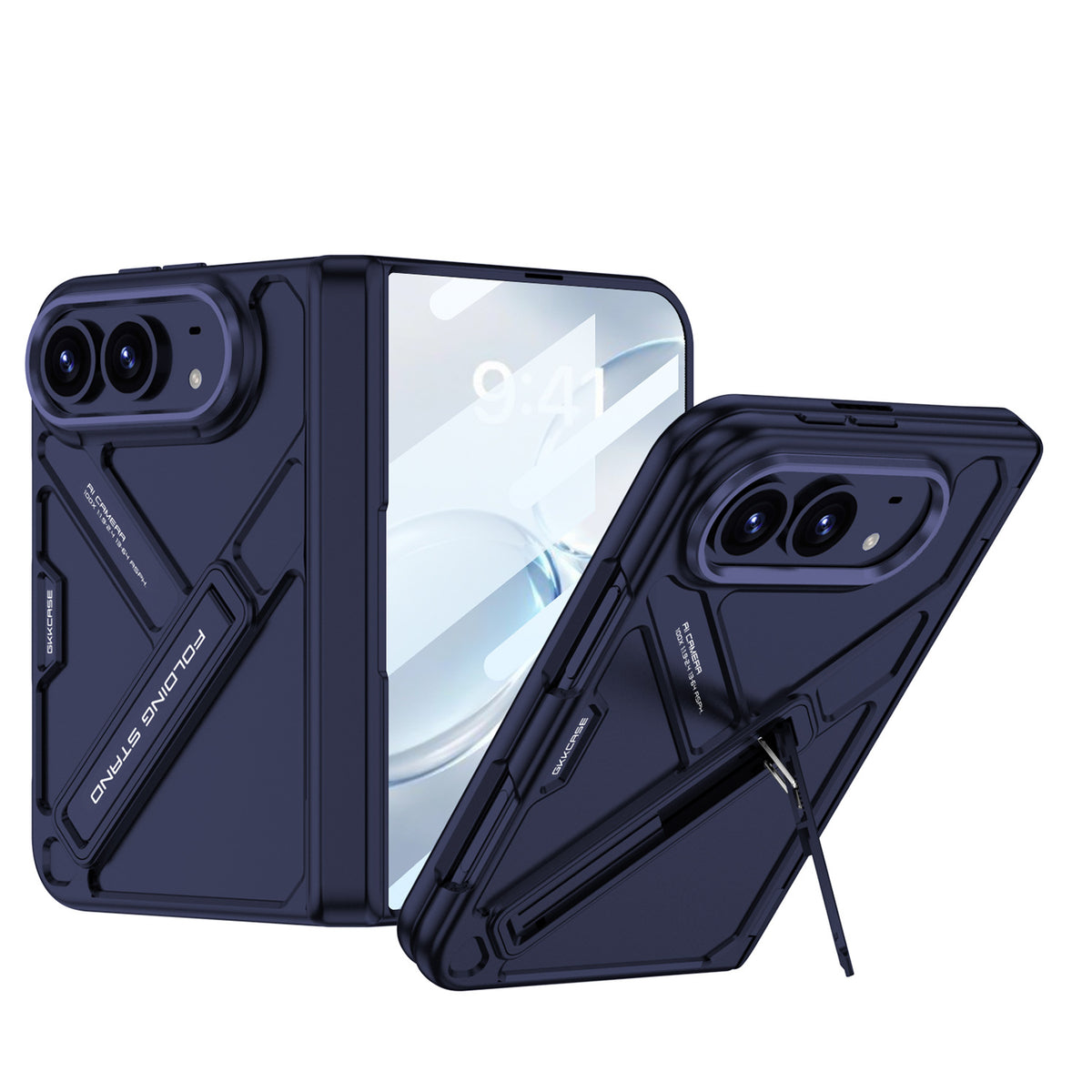 ZEERA FoldTitan Pro Case for iPhone Duo: Rugged Full-Cover Case with Screen Protector & Built-In Kickstand
