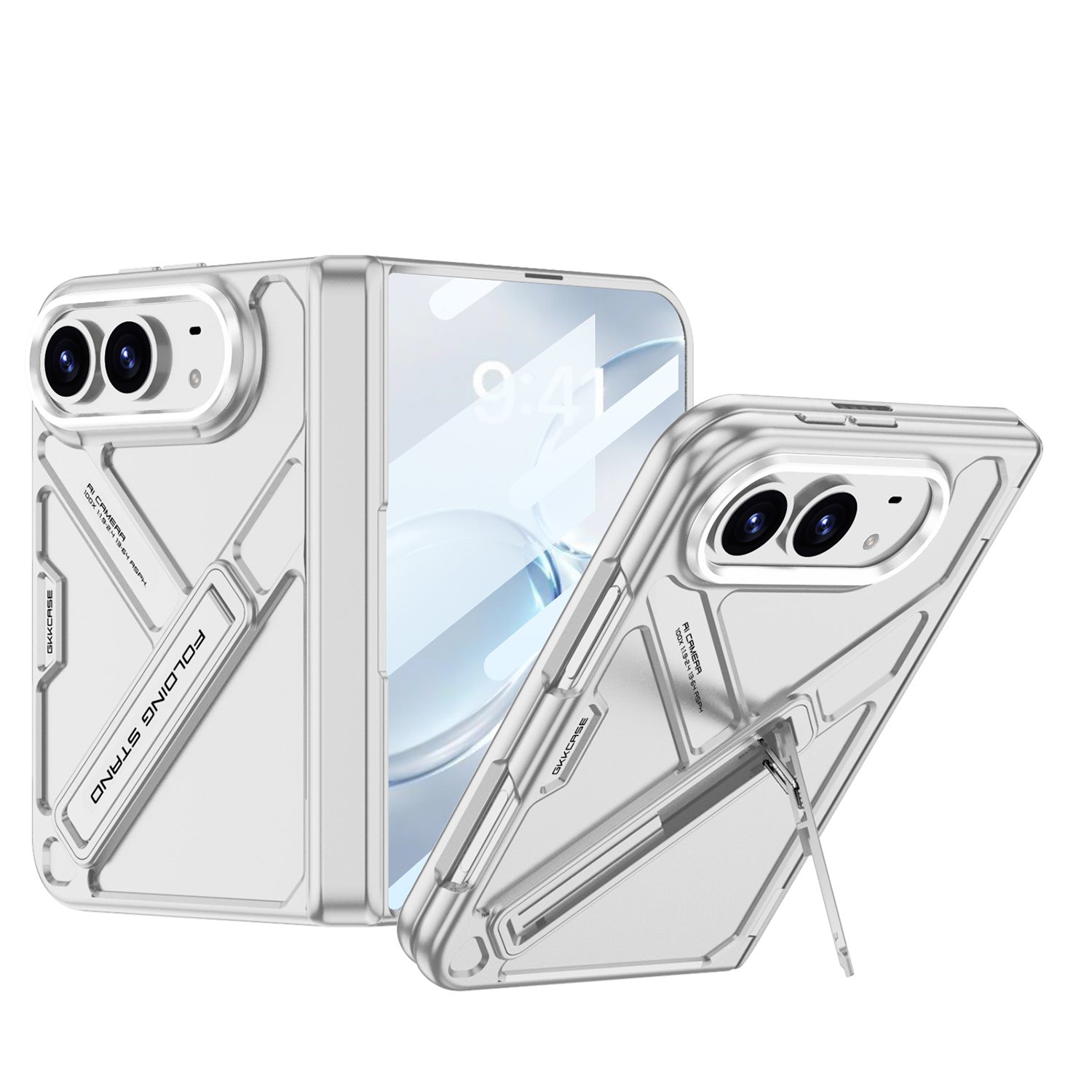 ZEERA FoldTitan Pro Case for iPhone Duo: Rugged Full-Cover Case with Screen Protector & Built-In Kickstand
