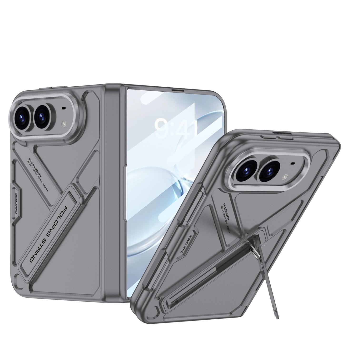 ZEERA FoldTitan Pro Case for iPhone Duo: Rugged Full-Cover Case with Screen Protector & Built-In Kickstand
