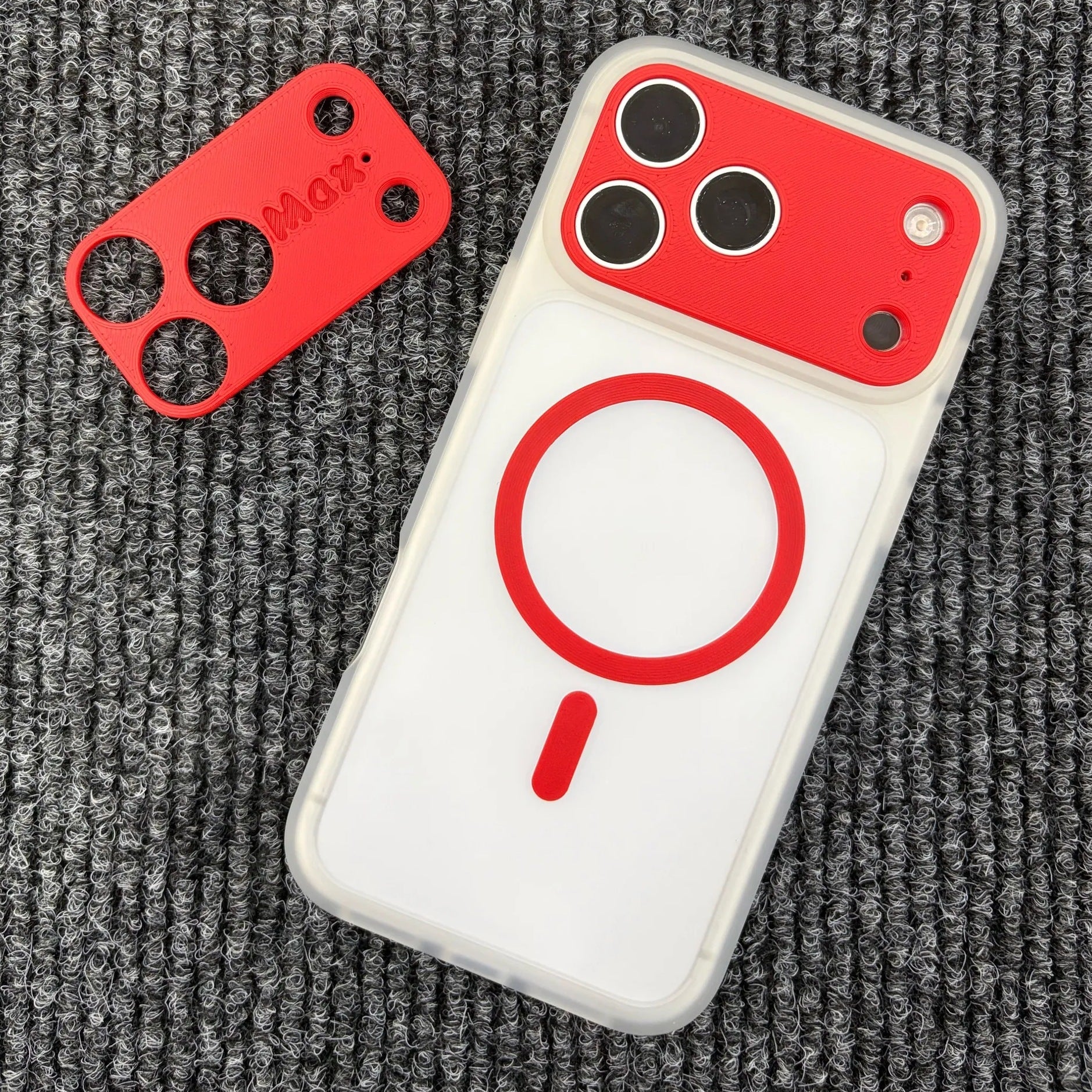 ZEERA MagPop Duo: Color-Block MagSafe Case with Lens Cover for iPhone