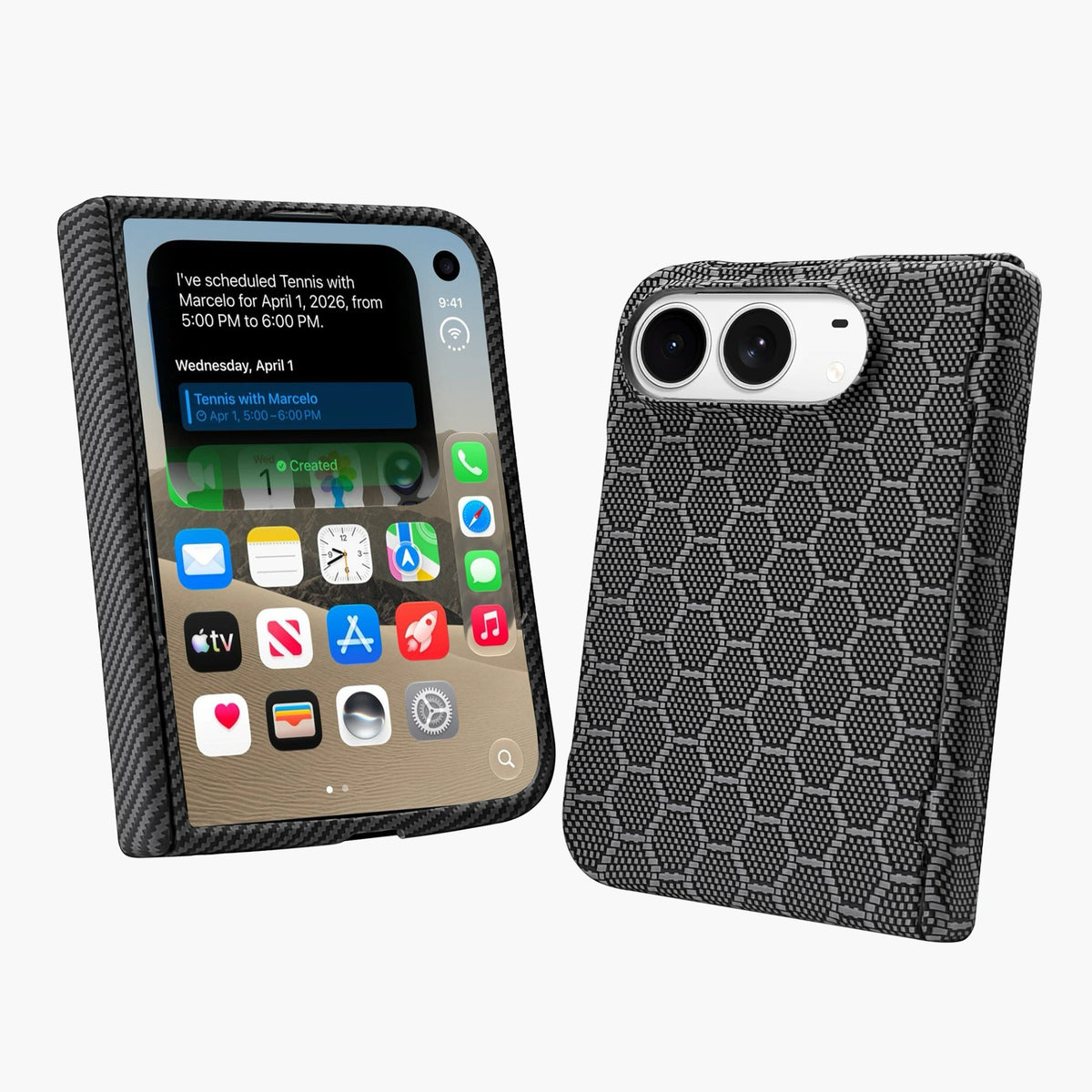 ZEERA FoldKev Pro Case for iPhone Duo: Ultra-Thin Kevlar MagSafe Case with Auto-Retracting Hinge Protection
